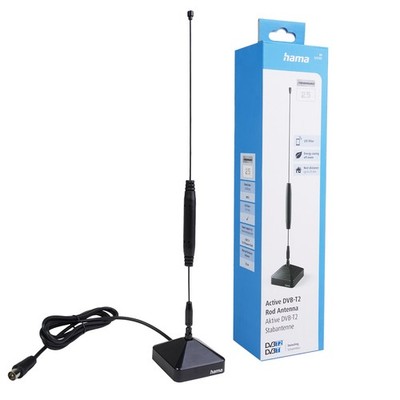 Hama Aktiv DVB-T2 Stab-Antenne Signal-Verstärker 4K HD TV Antenne USB Strom