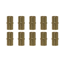 10 Pack XFITTING Pex-B Coupling, 1" x 1", Pex B Crimp, Straight Coupling, Brass