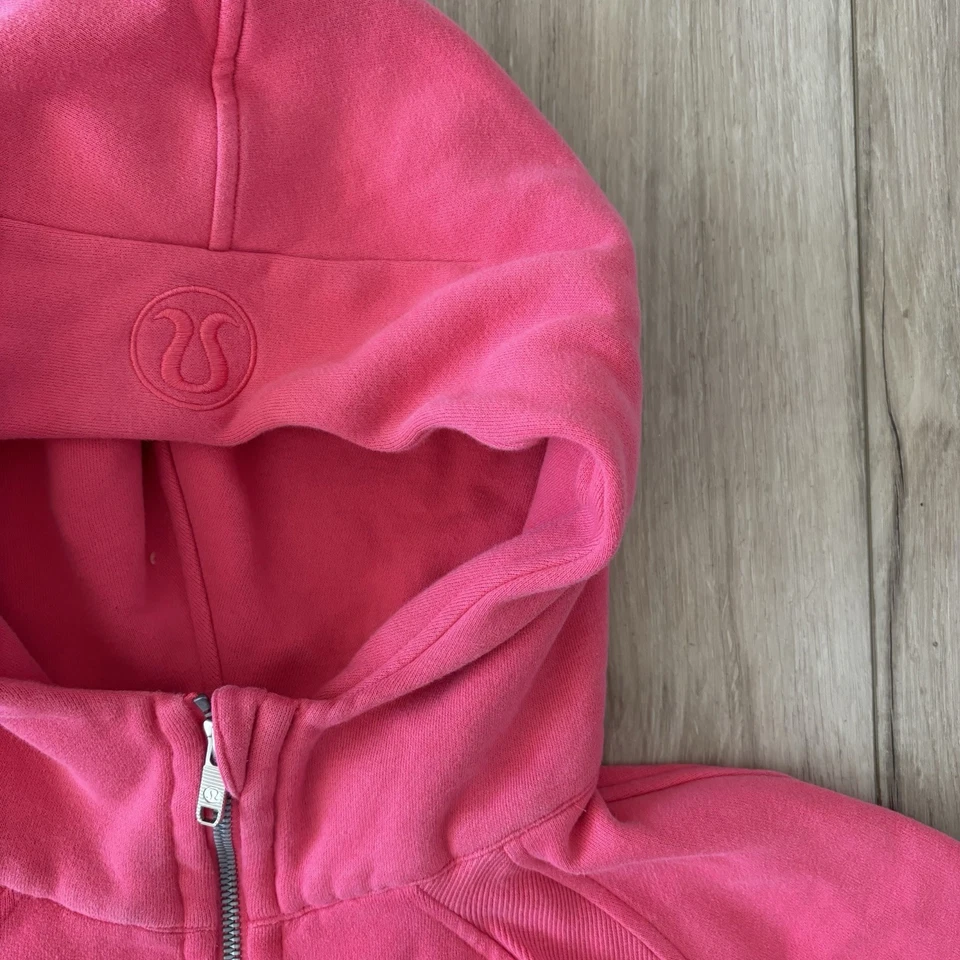 Sudadera con Capucha Recortada Lululemon Para Mujer Rosa Brillante Buceo Media Cremallera M/L Foto 3 de 4
