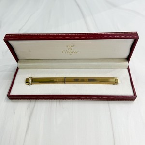 Authentic Must De Cartier Pen Vendome Trinity Ball Point 18k Gold Plated