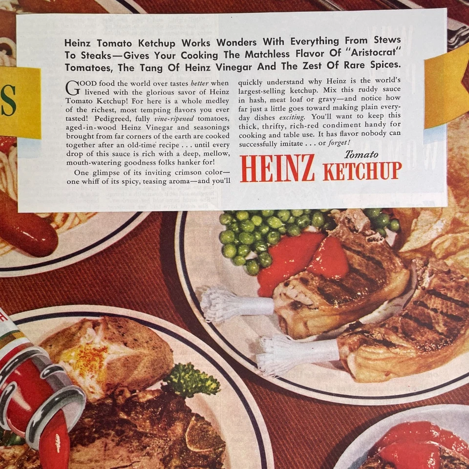 Heinz Tomato Ketchup Vintage Print Ad 1942 Pittsburgh PA u Original - Image 3 of 4