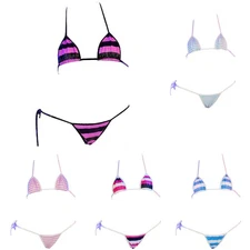 Women Swimsuit 2 Piece Lingerie Bralette Set With T-Back Costume Underwear