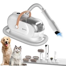 Einoor Professional Pet Grooming Kit with Vacuum Function-3L Capacity - White
