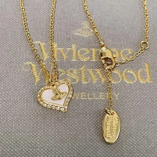 Vivienne Westwood Petra Heart Shell Necklace Pendant D5730