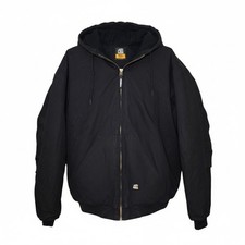 Nwot Berne HJ51 Work Duck Jacket Thick Warm Hooded Quilt Lined Coat Black Winter