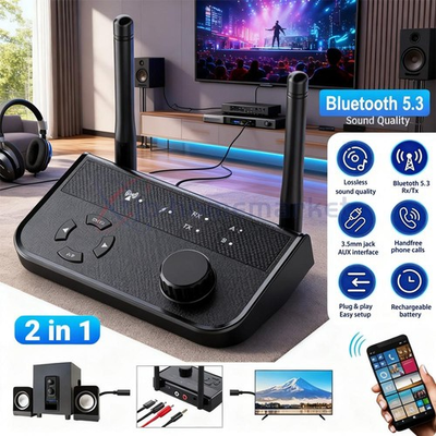 #ad Bluetooth 5.3 Transmitter Receiver Long Range For TV Home Stereo Audio Adapter $12.99