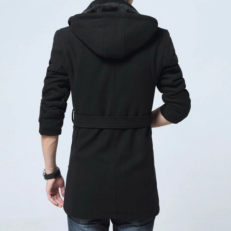 Hooded peacoat shop mens