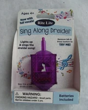 NEW ON CARD  Rite Lite Sing Along Purple Dreidel - Now with Full Vocals