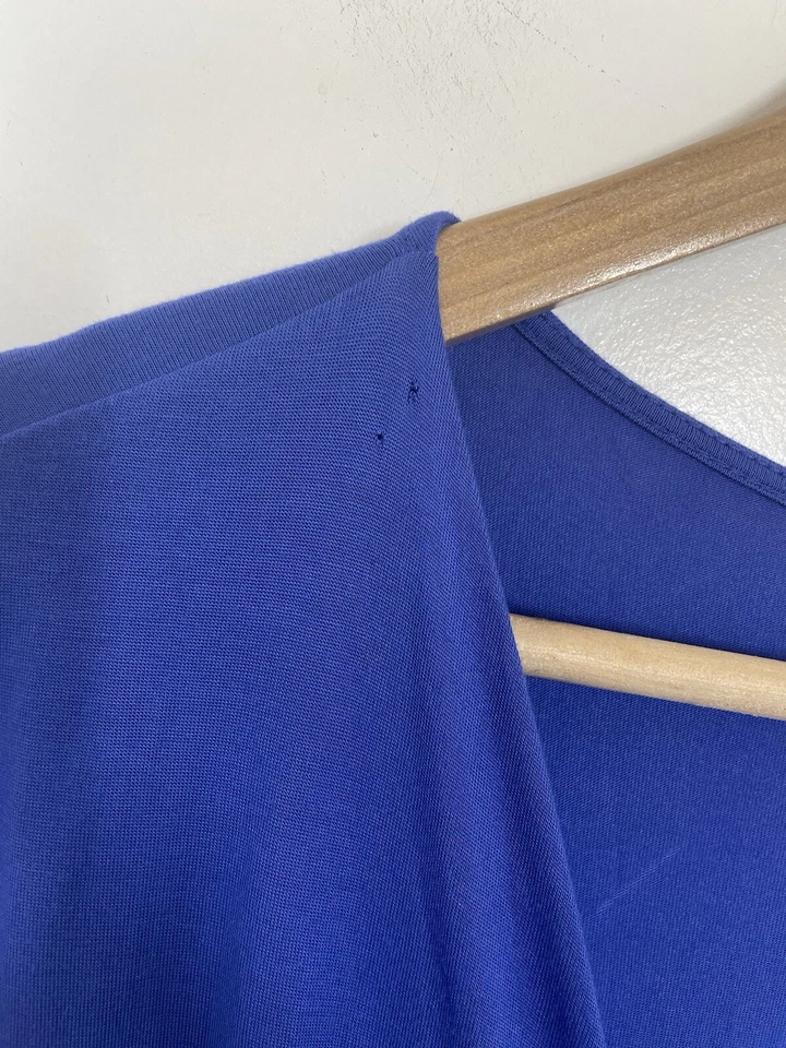 Haute Hippie Womens Faux Wrap Dress Long Sleeve Cobalt Blue Size Large - Image 4 of 4