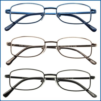 occhiali da lettura vista uomo metallo rettangolari diottrie - Main Image