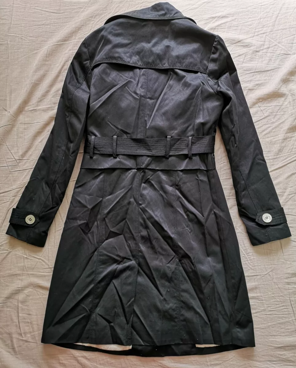 LIPSY Women s Michelle Keegan Black Biker Trench Coat Size UK 10