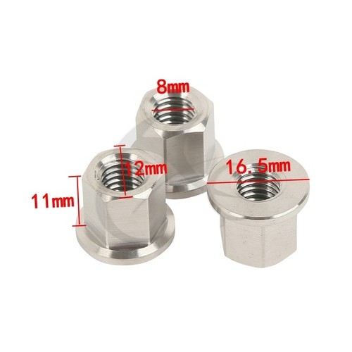 8mm M8 x 1.25 Pitch Titanium Exhaust Manifold Flange Locking Nuts 12mm Hex 12pcs - Bild 7 von 7