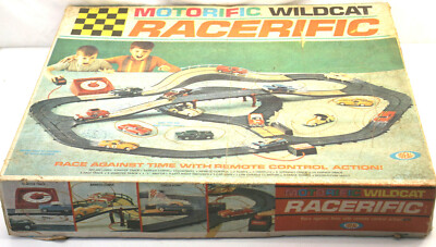 Vintage 1967 Ideal Motorific Wildcat Racerific Remote Control Playset ...