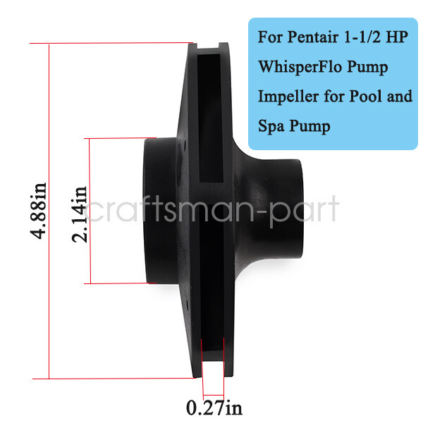 KOLEOLL 073130 Pump Impeller - Compatible With Pentair WhisperFlo 2 HP 1000 Series Pumps (WF-8, WF-30, Etc.) - View #9