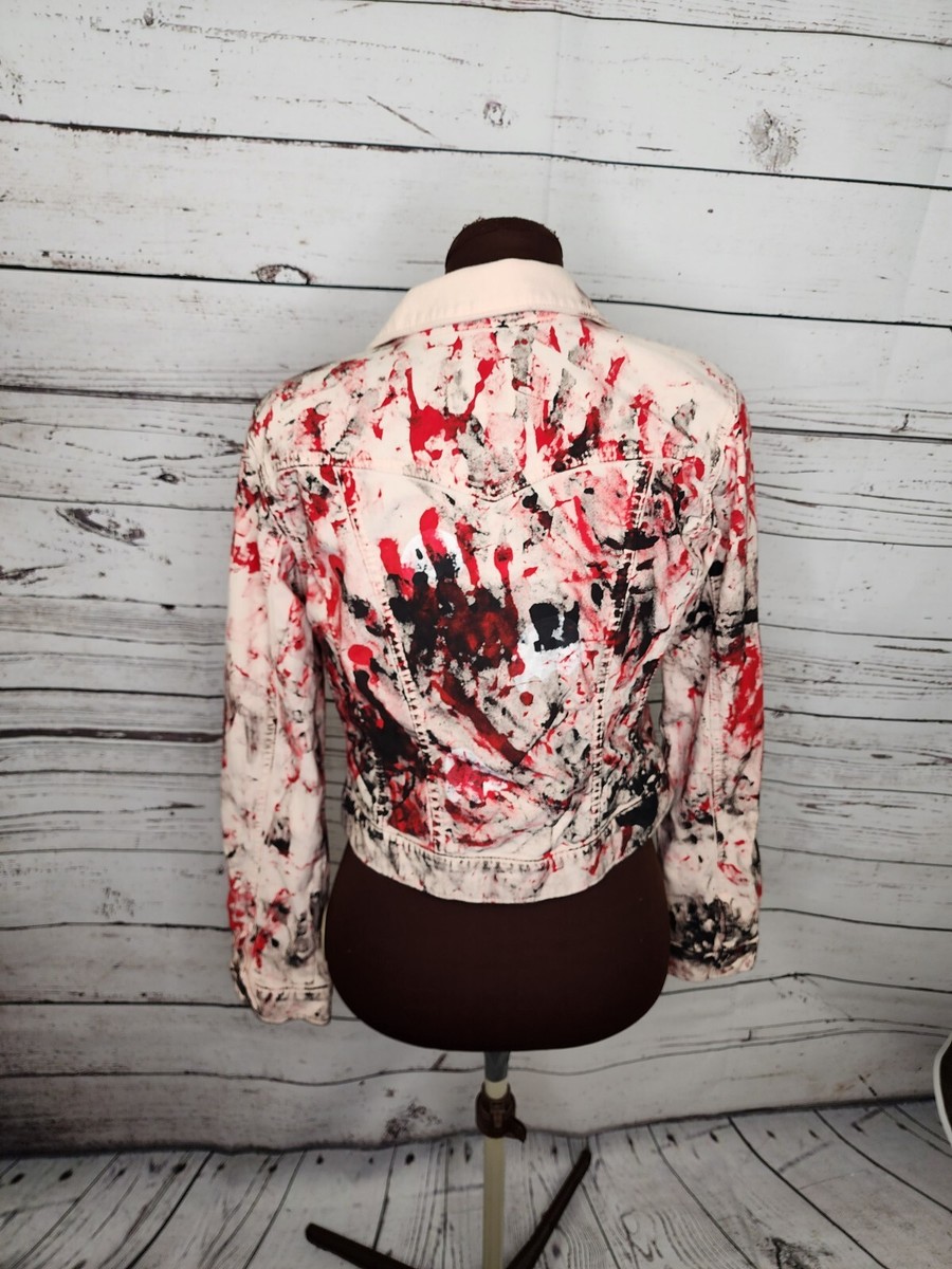 Upcycled Jessica Simpson Paint Blood Splatter Jacket Coat | eBay