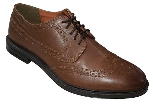 Stafford Wingtip Men 8.5 M Vegan Lace Up Oxford Dress Shoes Black Brogue Derby Stafford Shoes Men 8.5 M Black Vegan Lace Up Wingtip Dress  main image 2