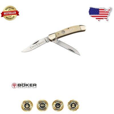 Lightweight Boker Copperhead Pocket Knife - 3.75'' Clip Point with White Bone