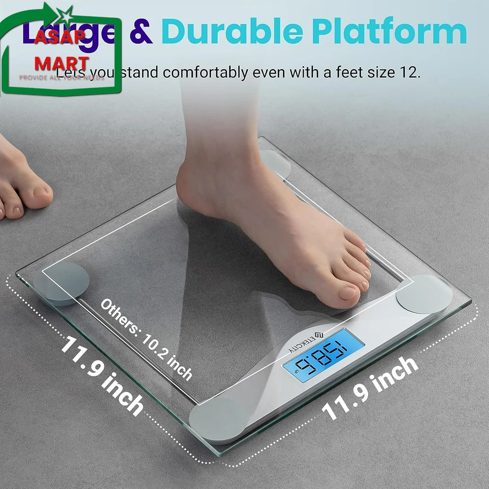 Etekcity цифровые весы для ванной, большой синий ЖК-дисплей с подсветкой - Изображение 4 из 4