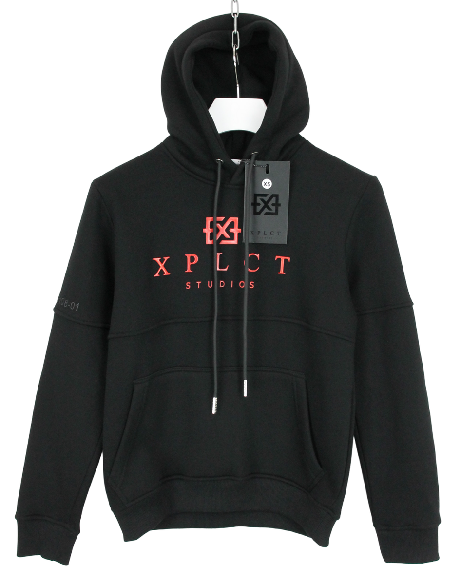 XPLCT STUDIOS Hoodie Men's XS Hooded Pullover Chest Artwork