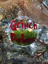 New Prank Gag Gift "Grinch Pubes" Christmas Ornament Decor Eww People Bah Humbug