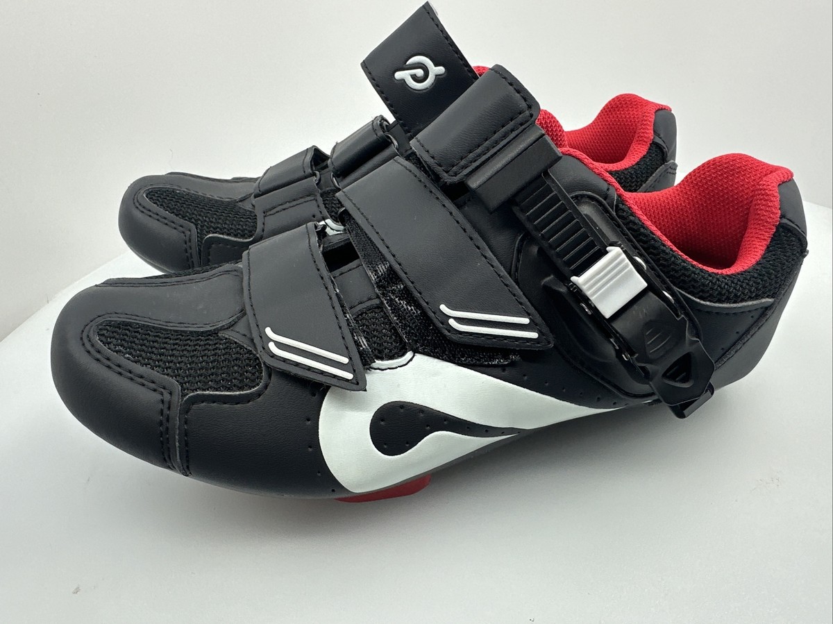 Peloton Cycling Bike Shoes Size 38 US Women's Cleats Black White