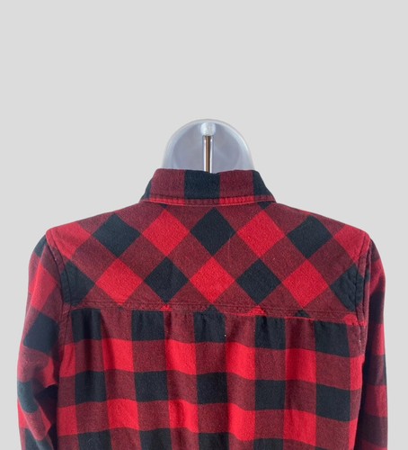 Universal Thread Size XS Red Buffalo Plaid Blouse Long Sleeve Button Up Collared - Imagen 6 de 11