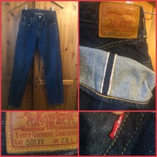 LVC Levi's 501XX 1947 Big E Red Line Selvedge White Cone Denim Jeans : W28 L32