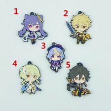 Genshin Impact Rubber Keychain Key Ring Race Straps Cosplay
