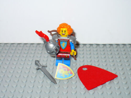 LEGO Castle Lion Knight Female HERO Figure Red Cape armor shield bow sword 10305 - Afbeelding 1 van 2