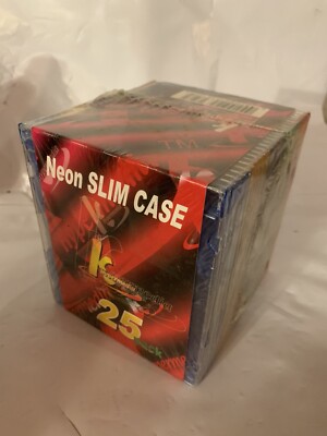 DVD or CD Neon Storage Cases Khypermedia 25 Pack Slim Case Jewel Case  NOS NIP