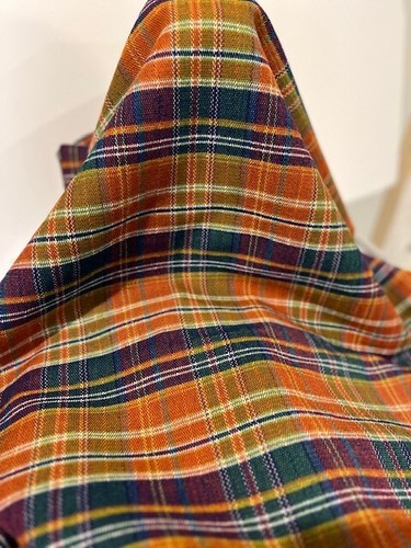 Vintage plaid wool fabric
