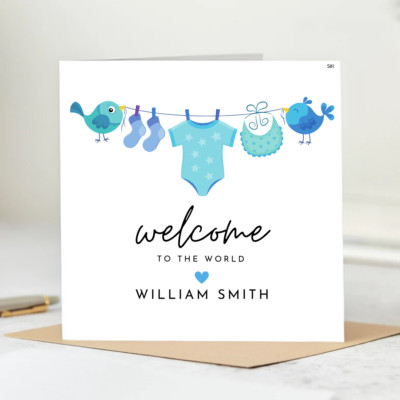 Personalisierte Karte, Ein schöner Anfang für Baby William, Willkommen im Team 6x6