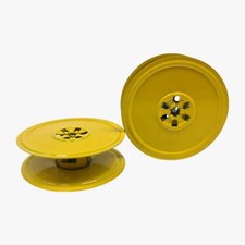 Yellow Vintage Metal Ribbon Spools for Hermes Typewriters