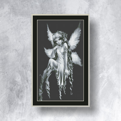 SCHÖNE ANGELFEE - gezähltes Kreuzstich-Set (mit DMC-Fäden)