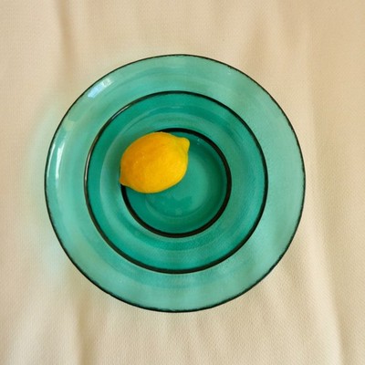 Vintage Glas Schale Türkis Ø 29 cm
