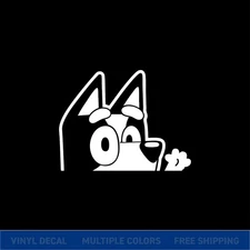Bluey Peeker - Glossy Cut Vinyl Car Decal - Multiple Sizes & Color