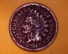1861 CN  INDIAN HEAD PENNY CARRODED  BELOW FINE COND. **627-6