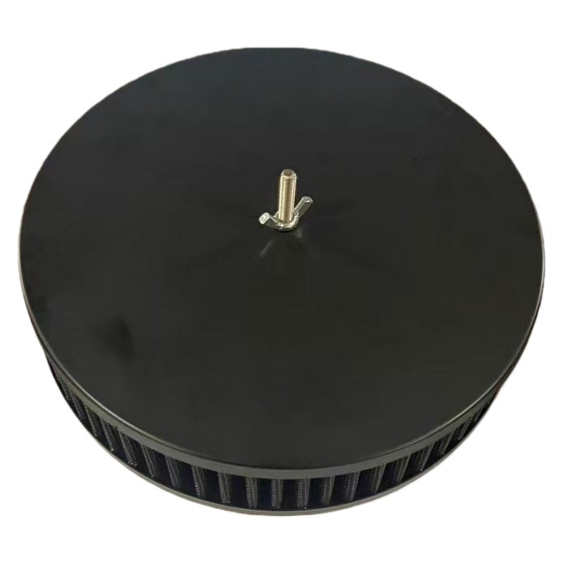 Black Air Cleaner 9" Dia x 2" High Suit Holley Edelbrock with 5-1/8" Neck