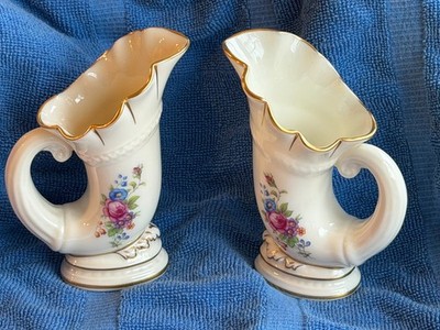 Lenox Rose Horn of Plenty Cornucopia Vases, Set of (2), 70 J300