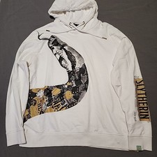 Harry Potter Slytherin White Graphic Hoodie With Studded Snake Print Details L