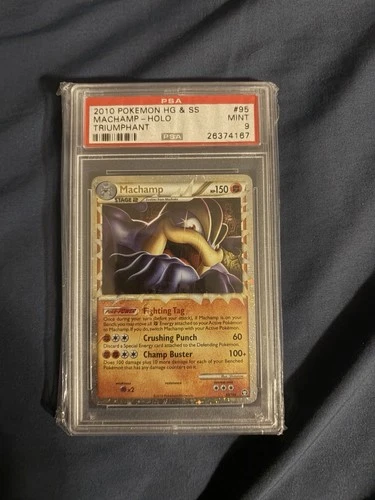 Pokemon 2010 HeartGold SoulSilver Triumphant Machamp #95/102 PSA 9