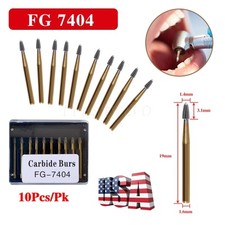 10Pcs Dental Tungsten Carbide Burs Trimming  Finishing Egg Football Bur FG 7404