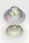 Darling Fenton Burmese Glass Handpainted/Signed Hat with Stand & Box Signed