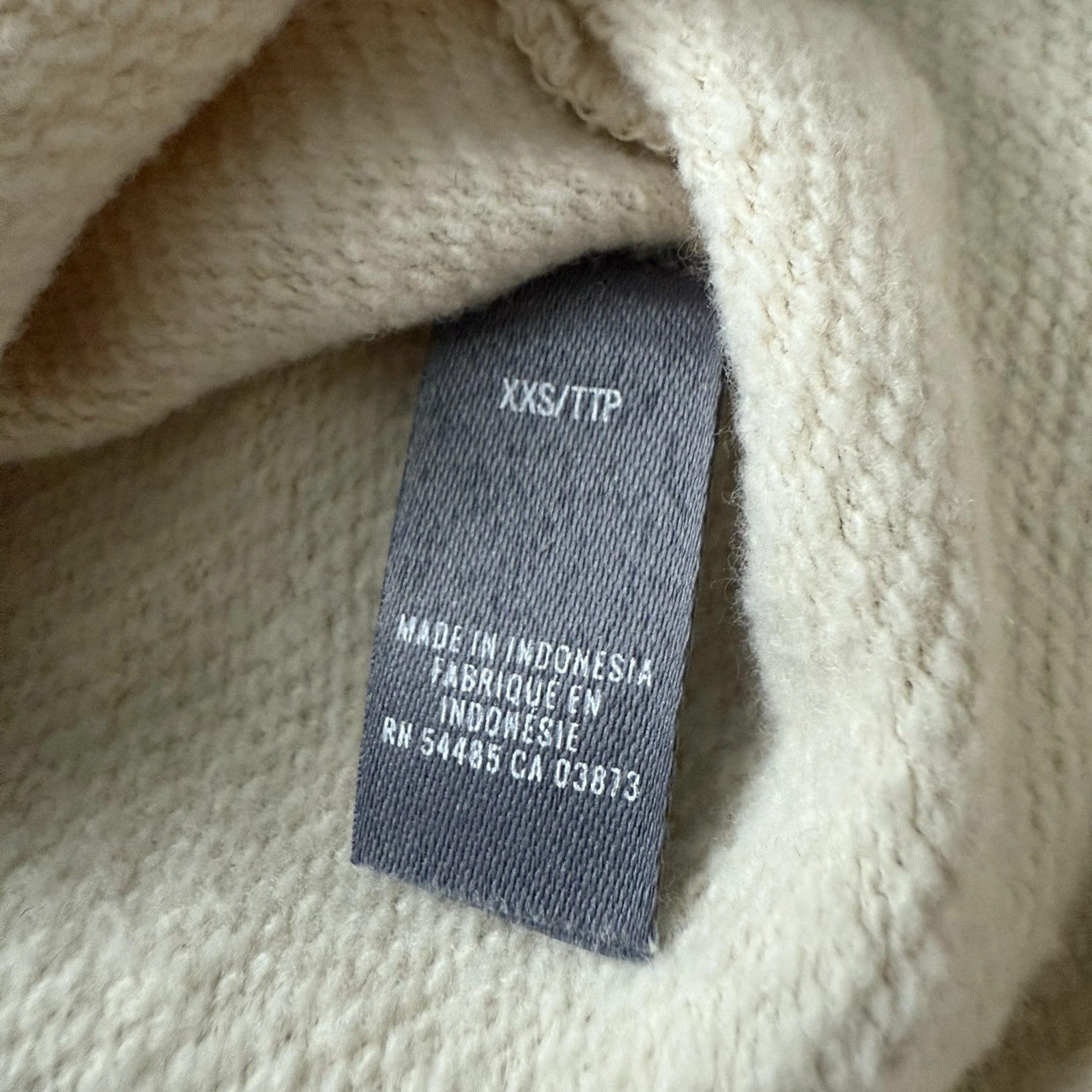 OFF WHITE Felpa Aerie oversize con cappuccio avorio beige panna XXS nuova con etichette