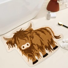 Bathroom Rug - Highland Cow Bathroom Mat Cow Print Rug CuteRug for Western Ho...