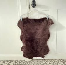 Genuine Sheepskin Rug Chocolate Brown 24x15" Real Pelt Seat Ultra Soft Deep Pile