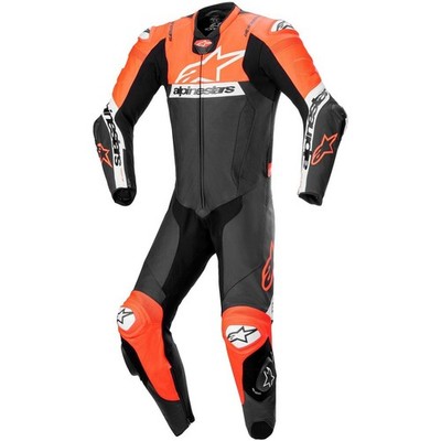 Alpinestars Motorrad Lederkombi Missile V2 Ward - 1 Stück - Schwarz/Neonrot/Weiß