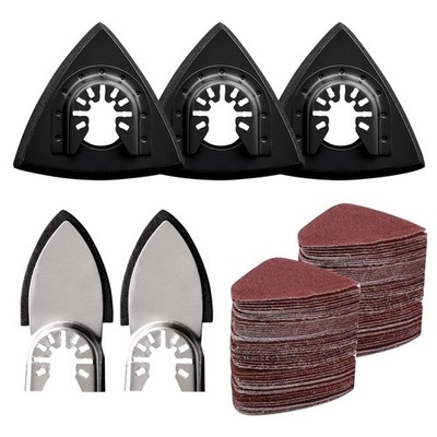 105PCS Oscillating Tool Detail Sanding Pads Kit, 3Pcs Triangle and 2Pcs Finge...