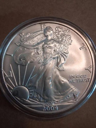2004 American Silver Eagle, encapsulated BU (GV0027)