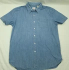 MENS LEVI'S DENIM SHIRT SHORT SLEEVE COTTON SIZE M VGC  a